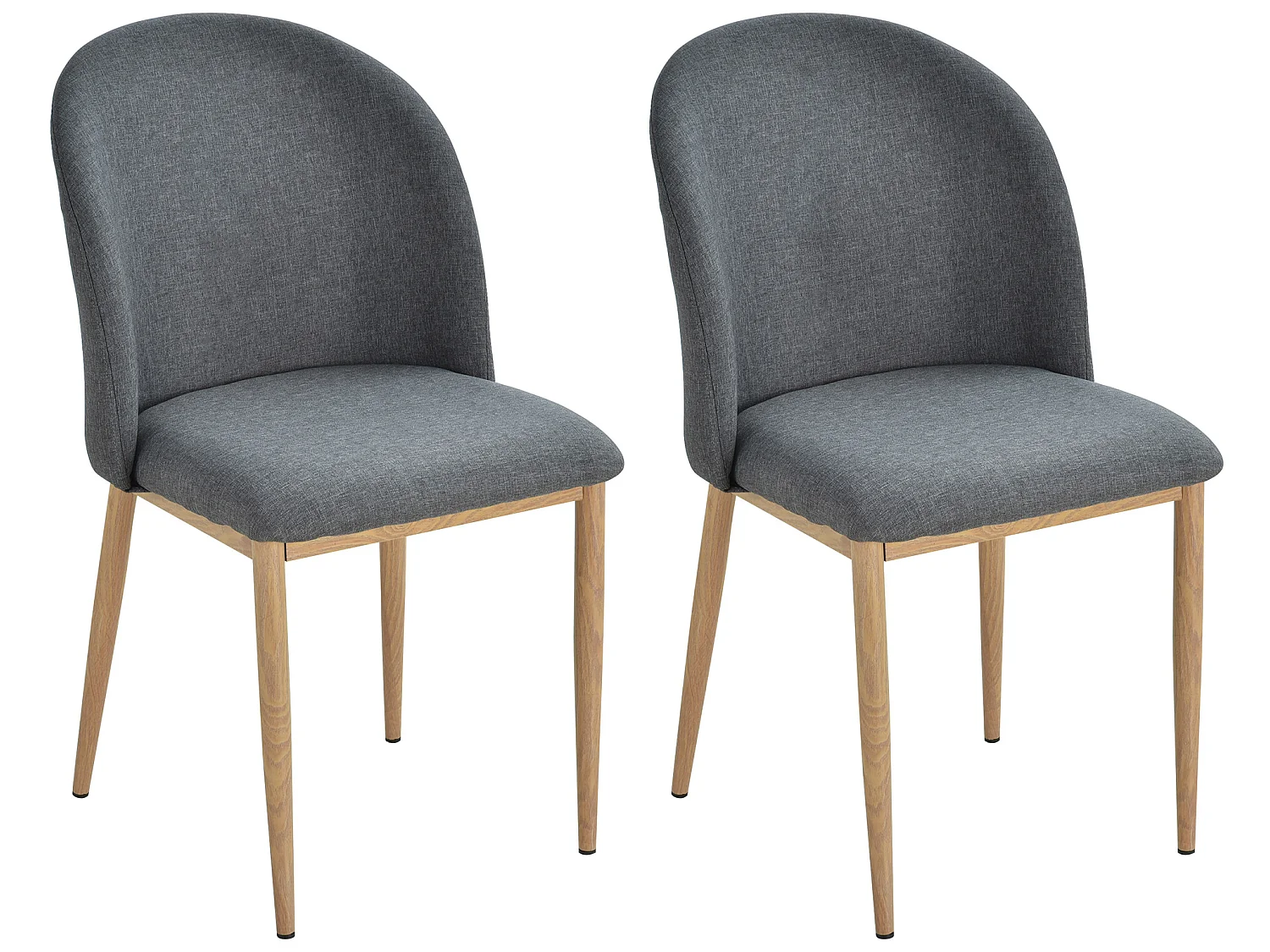 Lot de 2 chaises de salle à manger chaise de salon pieds en métal imitation bois 50 x 58 x 85 cm gris