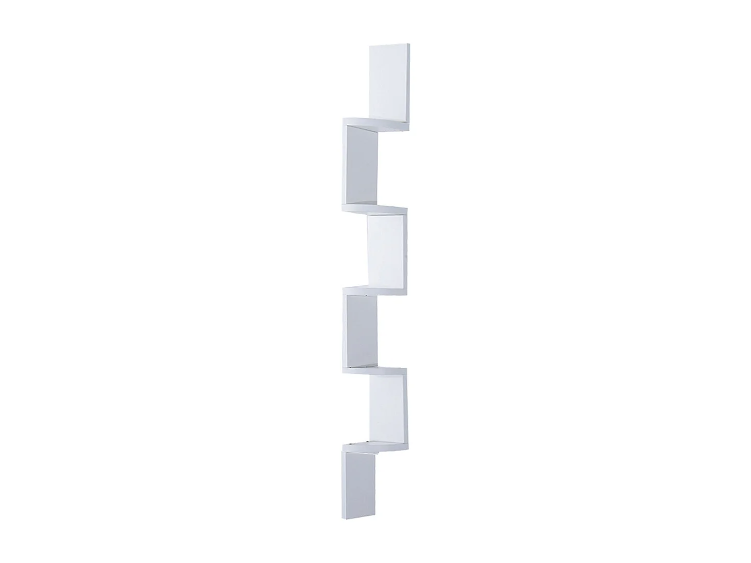 HOMCOM Étagère d'angle design contemporain zig zag 5 niveaux 12L × 12l × 120H cm blanche
