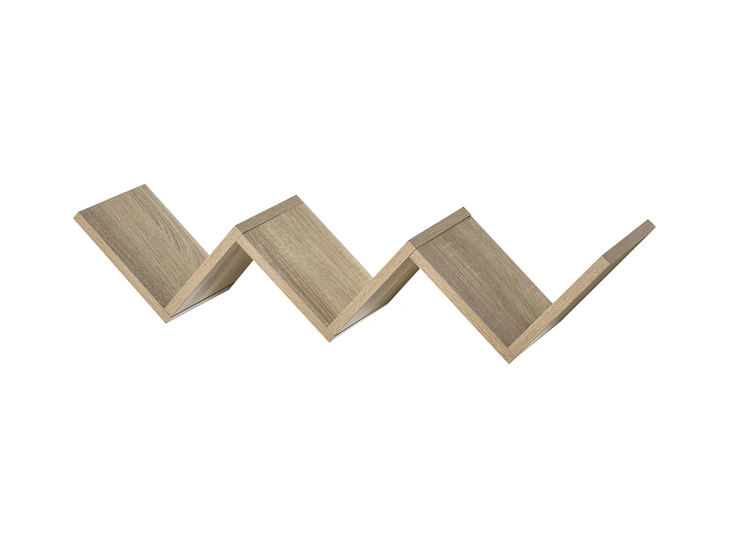 HOMCOM Etagères murale flottante - design contemporain en V - kit fixation inclus - panneaux particules chêne clair