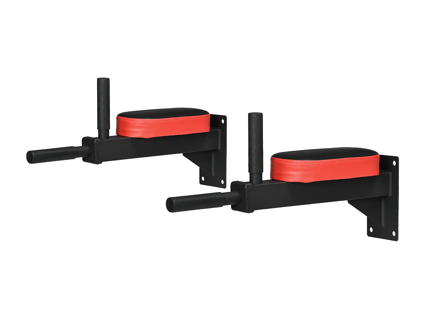 Barre De Traction Murale Pull Up Fitness - Multifonction Avec Chaise Romaine, Noir/Rouge - 150kg
