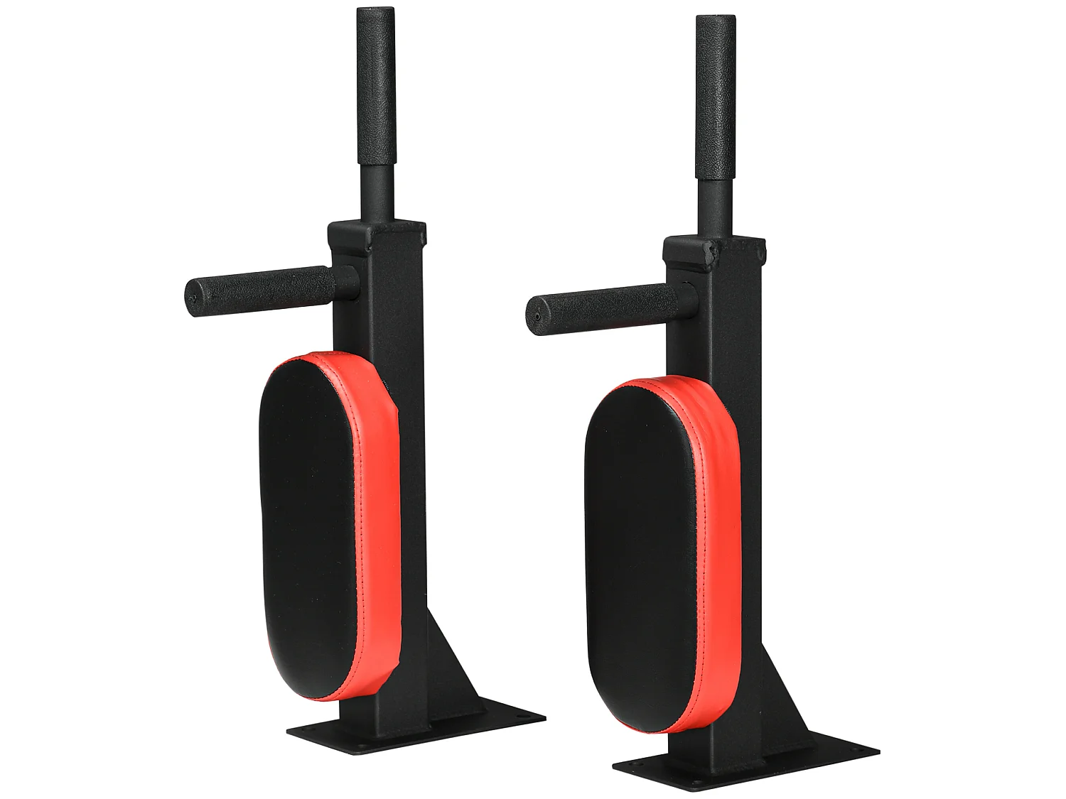 Barre de traction murale - barre de Fitness fixation murale - 2 prises possibles - charge max. 100 Kg acier PU noir rouge