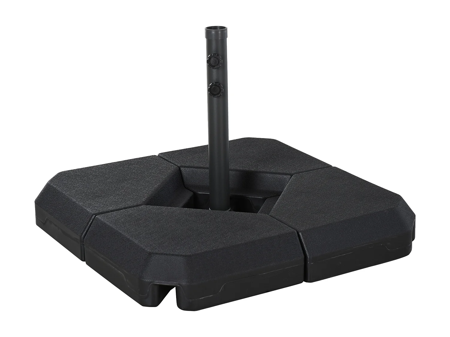 Base de Parasol Pied de Parasol 4 Plaques Durable Acier HDPE 80 x 80 x 50 cm Noir