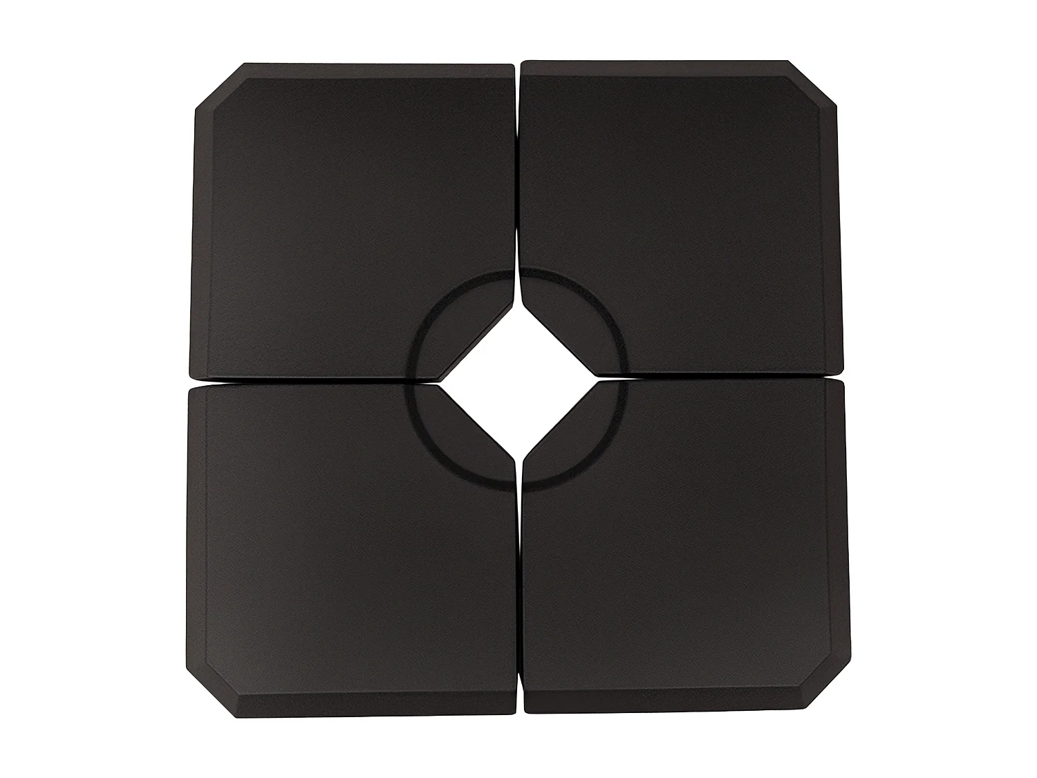 Pied de parasol lot de 4 dalles pour parasol à lester dim. tot. 100L x 100l x 9,5H cm HDPE noir