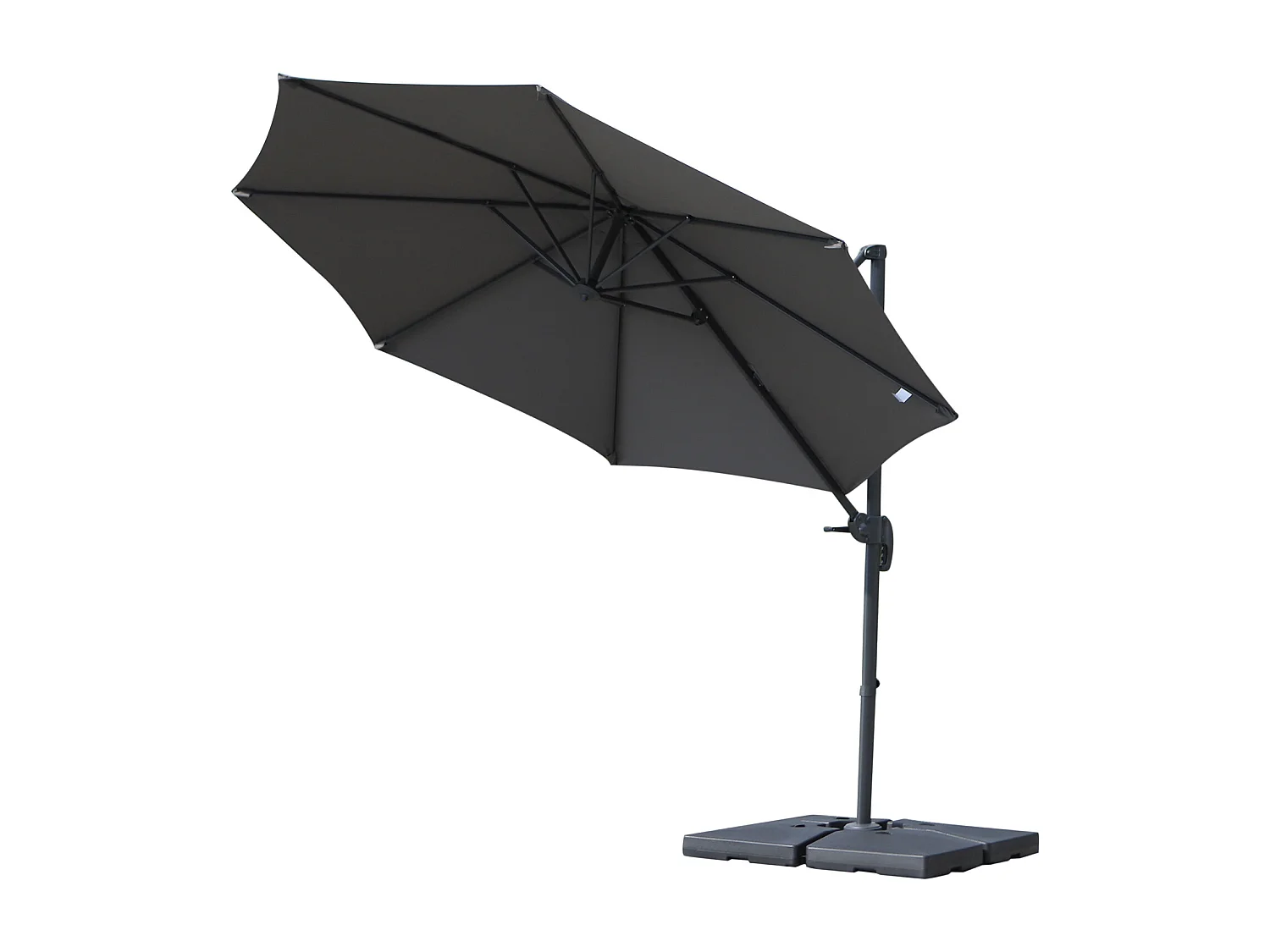 Lot de 4 poids de lestage carré pour parasols déportés dim. par dalle 51L x 51l x 12H cm polyéthylène haute densité noir