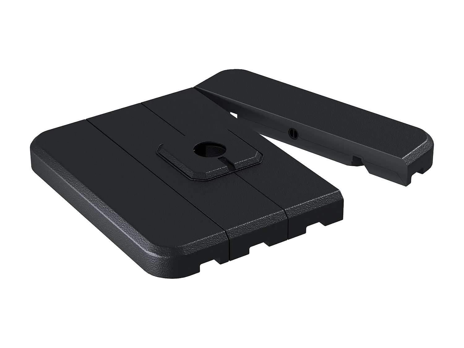 Lot de 4 poids de lestage avec poignées - compatibilité parasols déportés piètement croix - HDPE texturé noir