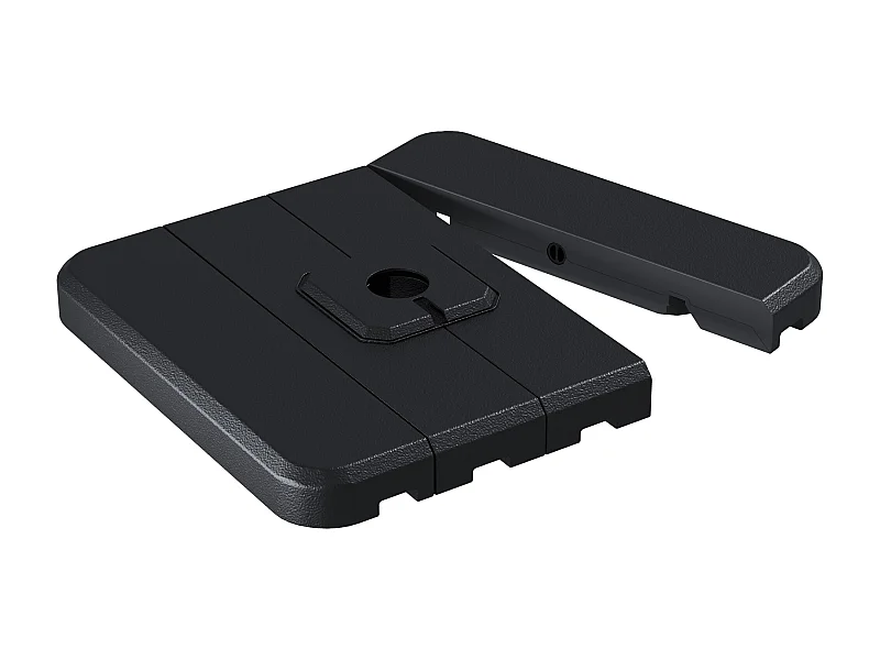 Lot de 4 poids de lestage avec poignées - compatibilité parasols déportés piètement croix - HDPE texturé noir