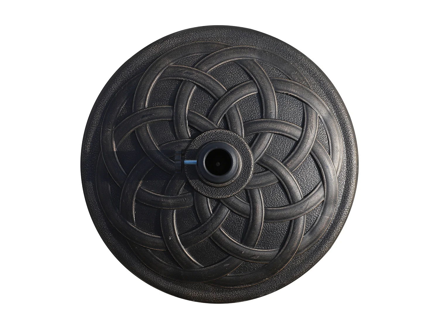 Pied de parasol base de lestage de parasol rond résine imitation fonte motif rosace diamètre 57 cm poids net 19 Kg