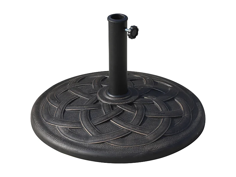 Pied de parasol base de lestage de parasol rond résine imitation fonte motif rosace diamètre 57 cm poids net 19 Kg