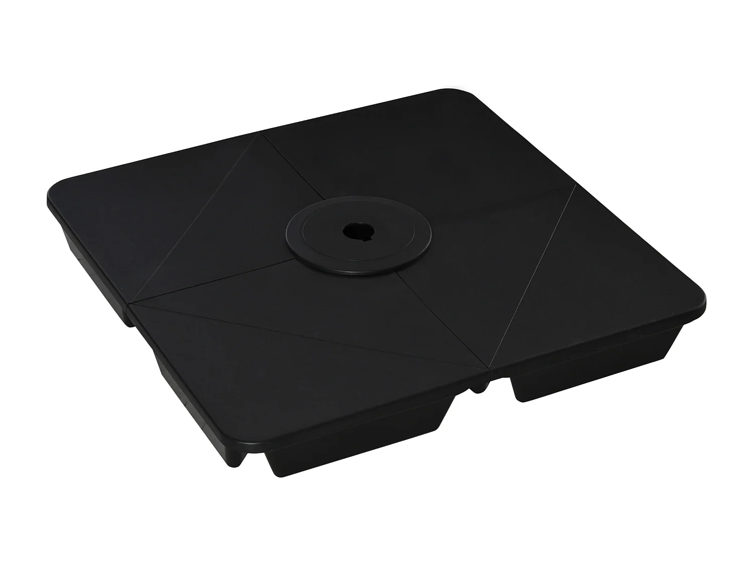 Lot de 4 poids de lestage pour parasols déportés piètement croix Ø mât 4,8 cm polypropylène texturé noir