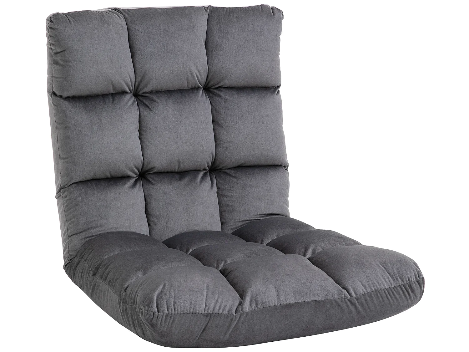 Fauteuil convertible fauteuil paresseux grand confort inclinaison dossier multipositions 90°-180° flanelle polyester capitonné gris foncé
