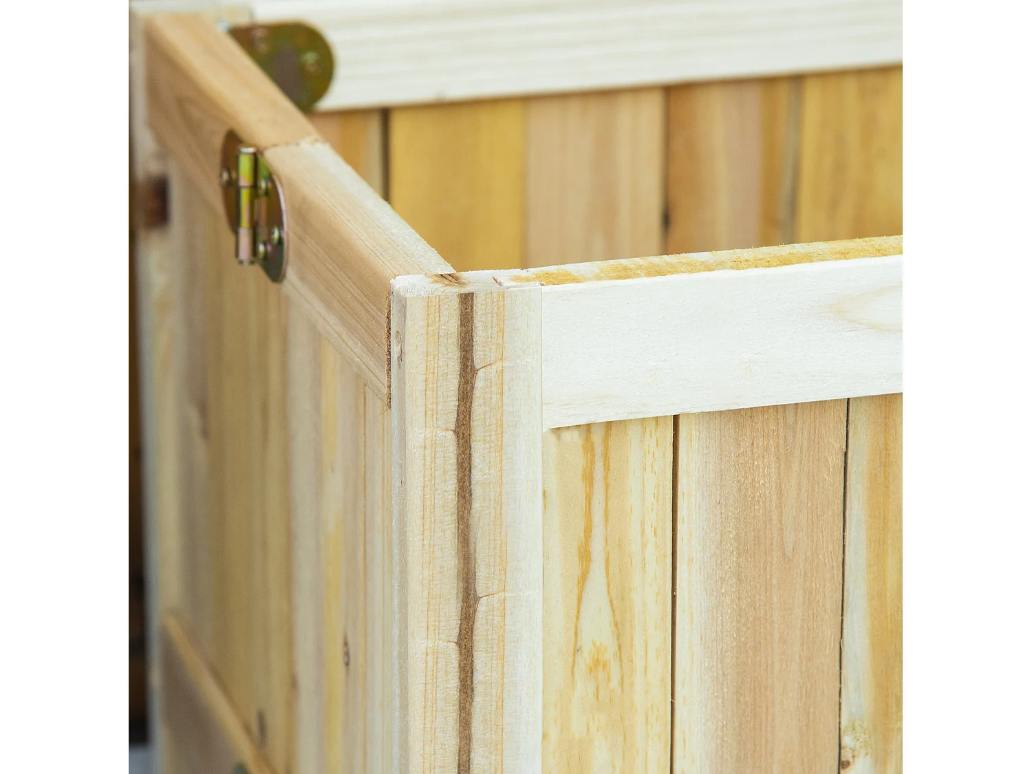 Jardinière sur pied pliable bac à fleurs dim. 70L x 30l x 25H cm corps aspect lattes bois sapin pré-huilé