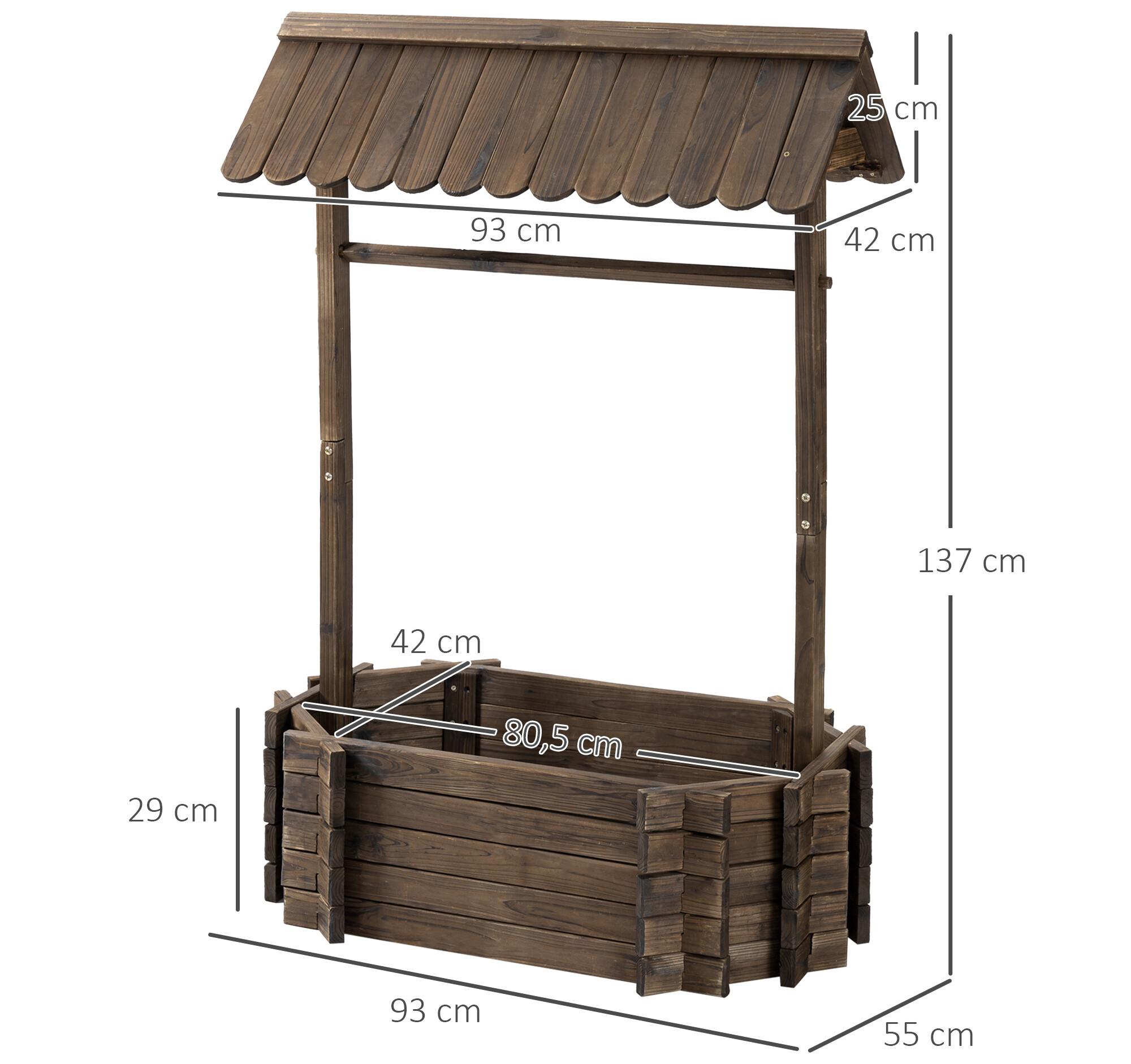 Jardinière Design Puit De Jardin Avec Toit Carré Potager Dim 93l X