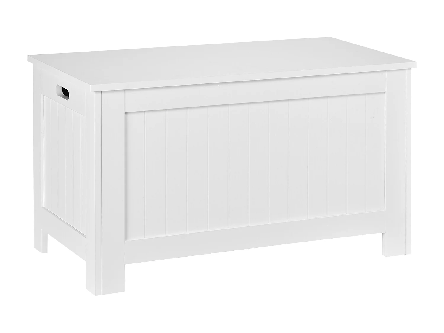 Coffre malle de rangement 81L x 40l x 46H cm MDF blanc