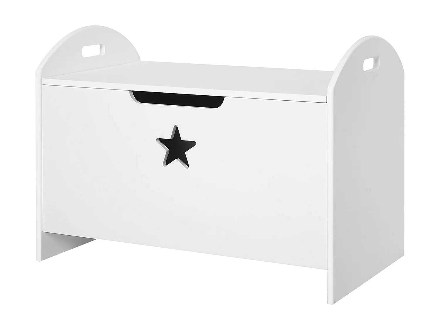 HOMCOM Coffre malle de rangement coffre à jouets dim. 62L x 40l x 46H cm MDF blanc