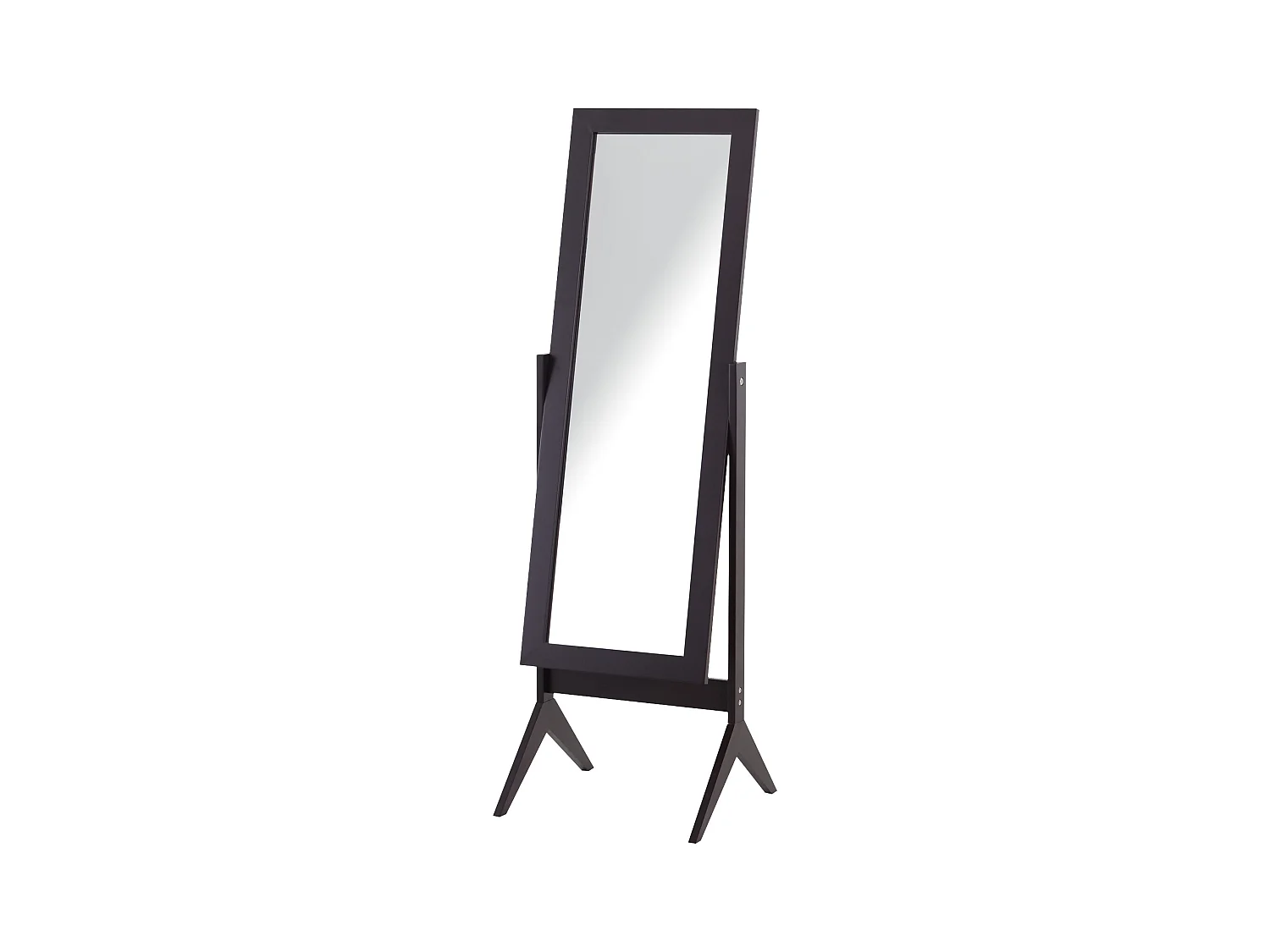 Miroir à pied inclinaison réglable dim. 47L x 46l x 148H cm MDF brun foncé