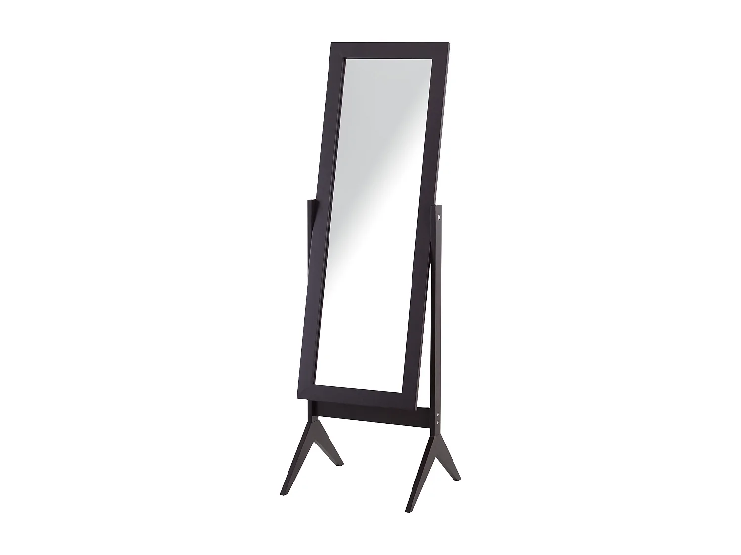 Miroir à pied inclinaison réglable dim. 47L x 46l x 148H cm MDF brun foncé
