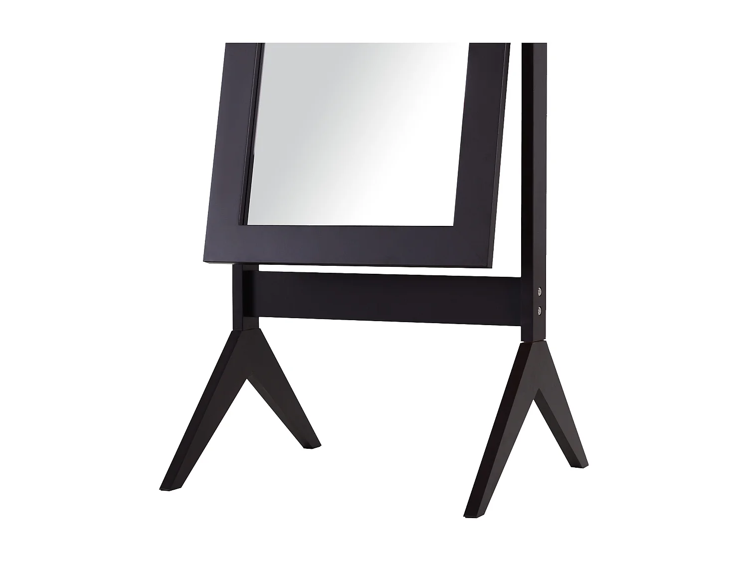 Miroir à pied inclinaison réglable dim. 47L x 46l x 148H cm MDF brun foncé