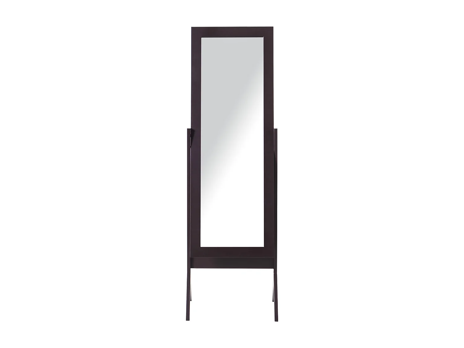 Miroir à pied inclinaison réglable dim. 47L x 46l x 148H cm MDF brun foncé