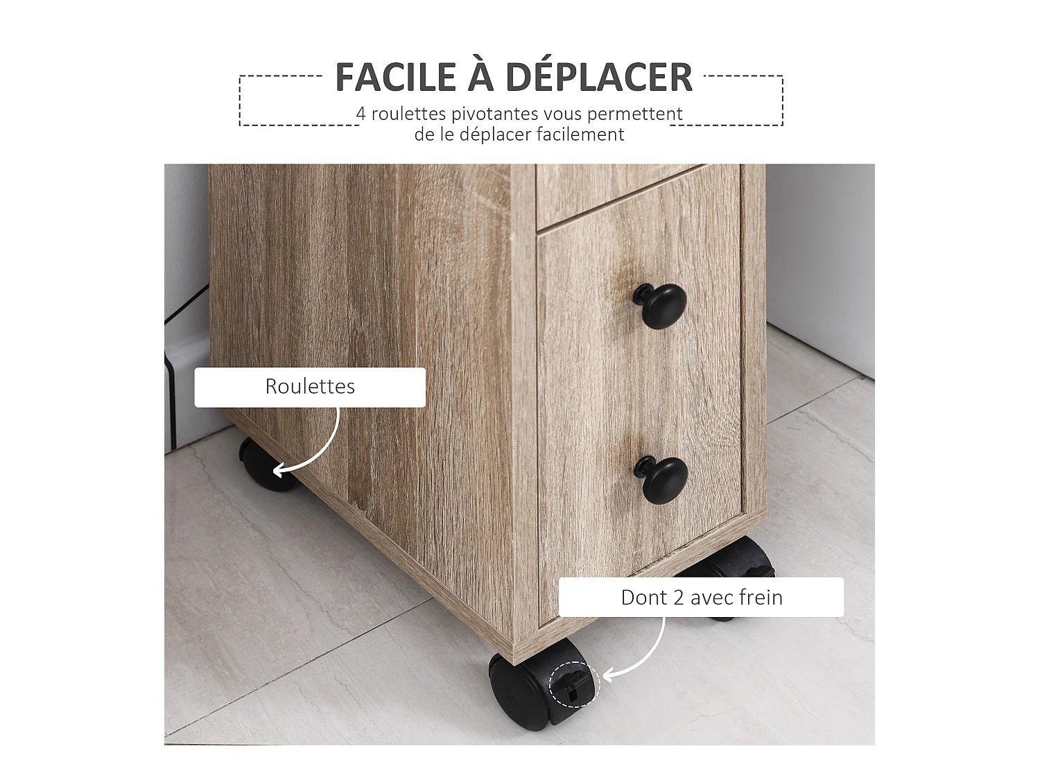 Support papier toilette - porte-papier toilette - armoire pour papier toilette - 3 niveaux + sortie papier panneaux aspect chêne clair