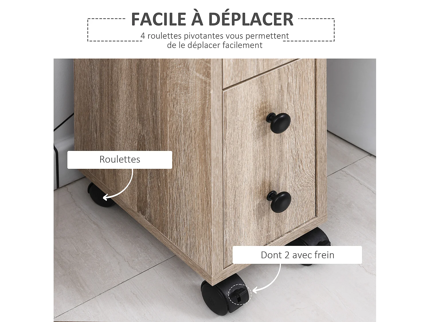 Support papier toilette - porte-papier toilette - armoire pour papier toilette - 3 niveaux + sortie papier panneaux aspect chêne clair