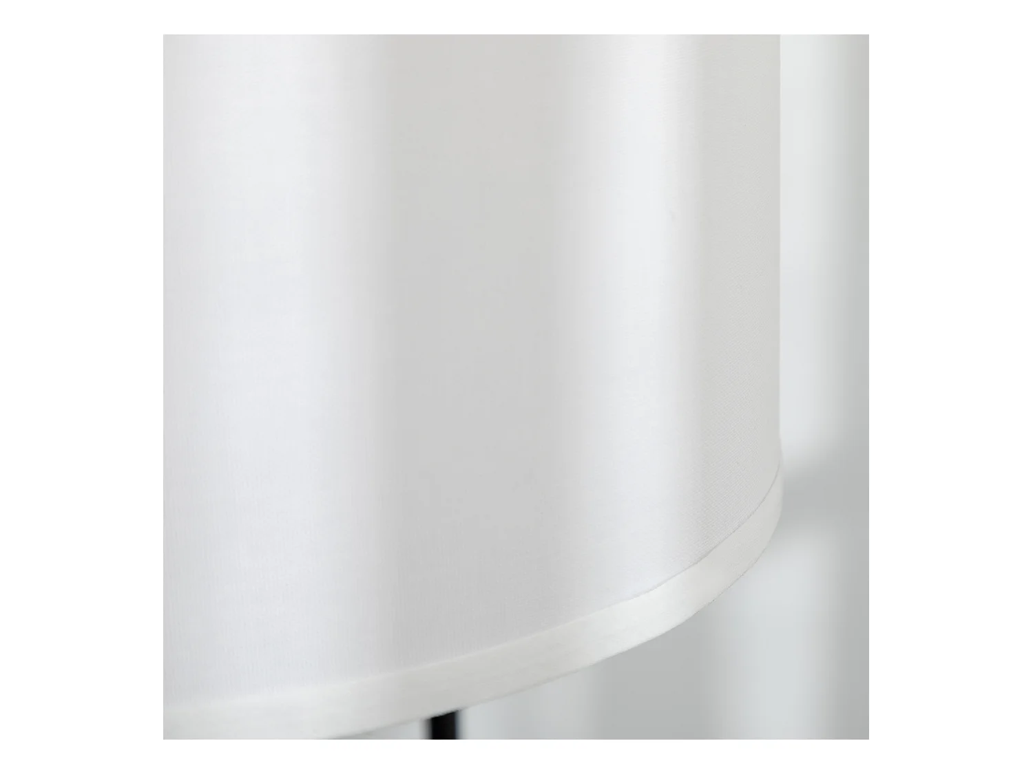 Lampadaire design néo-rétro max. 40 W 163H cm abat-jour circulaire aspect lin blanc piètement structure acier noir