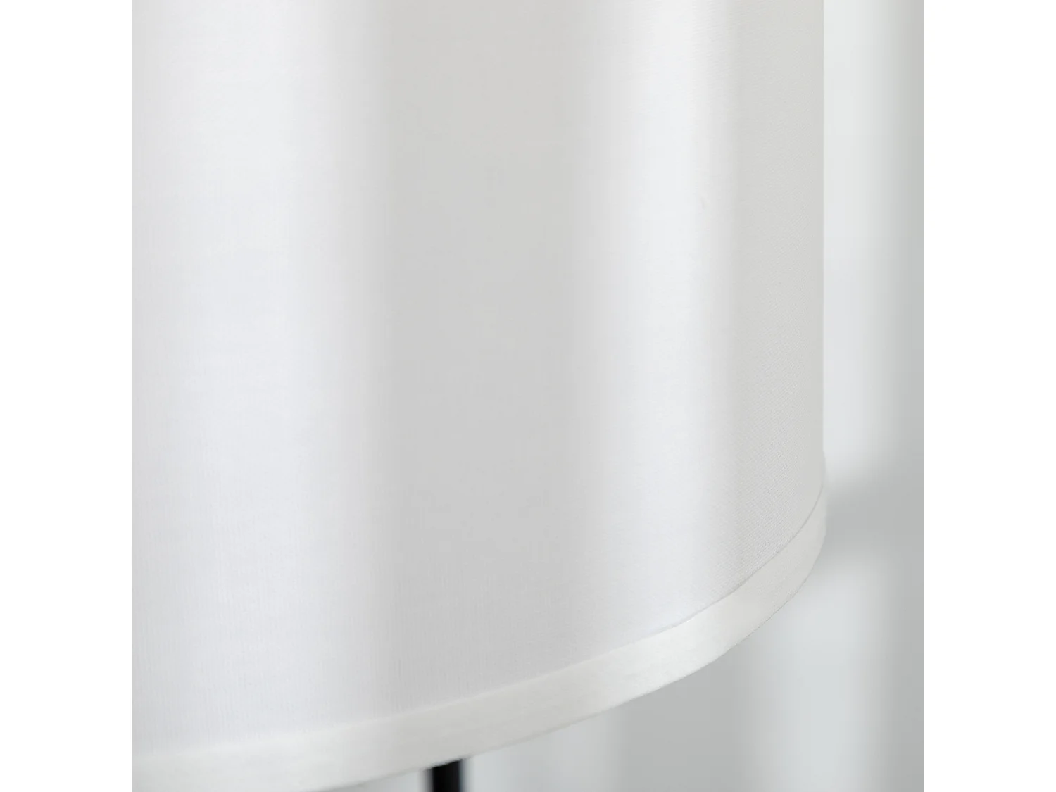 Lampadaire design néo-rétro max. 40 W 163H cm abat-jour circulaire aspect lin blanc piètement structure acier noir