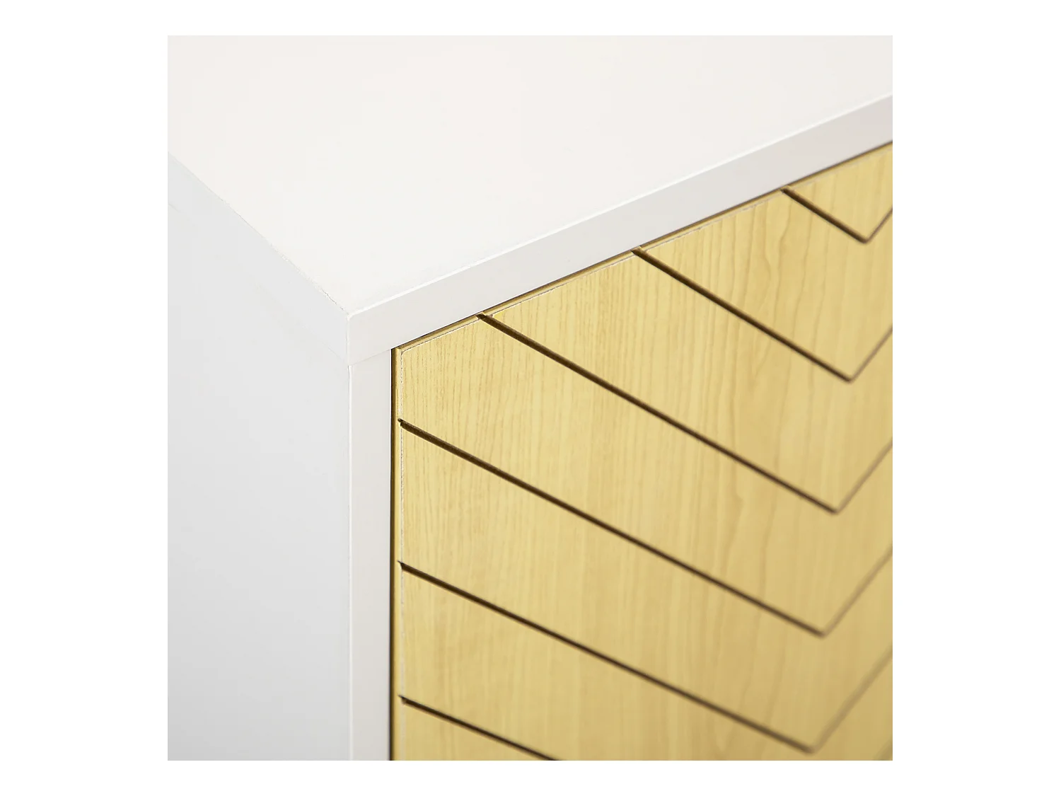 Buffet meuble de rangement design scandinave 2 portes avec étagère dim. 60L x 40l x 80H cm MDF panneaux particules blanc portes motif graphique aspect bois clair