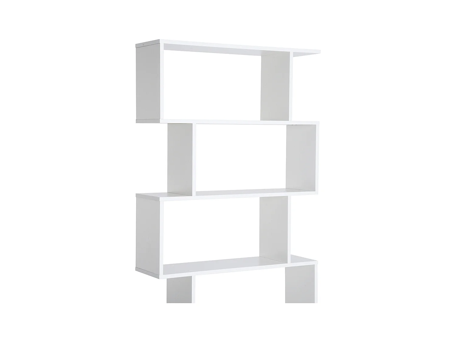 Bibliothèque étagère zig zag design contemporain 80L x 23l x 192H cm 6 niveaux blanc