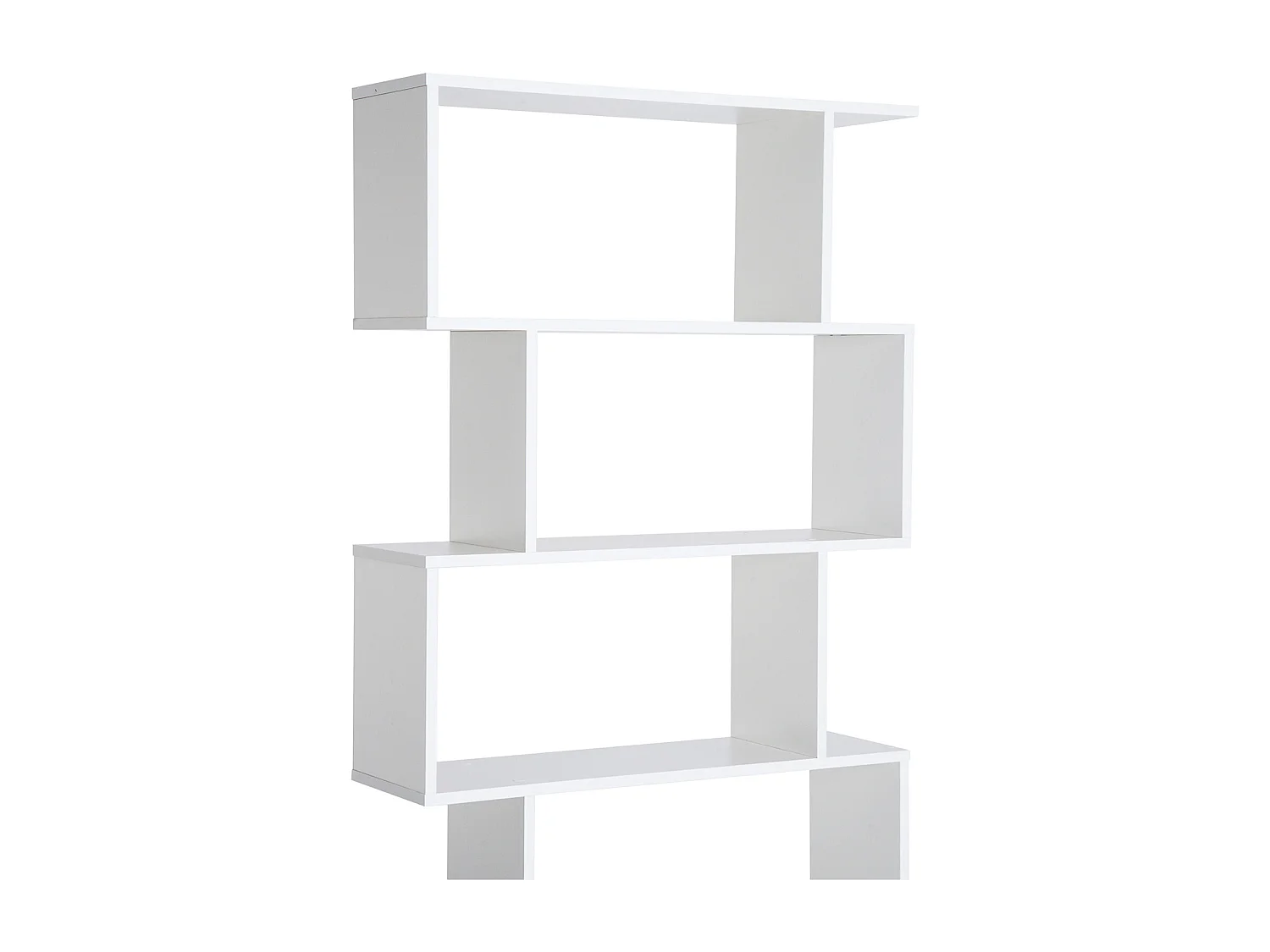 Bibliothèque étagère zig zag design contemporain 80L x 23l x 192H cm 6 niveaux blanc