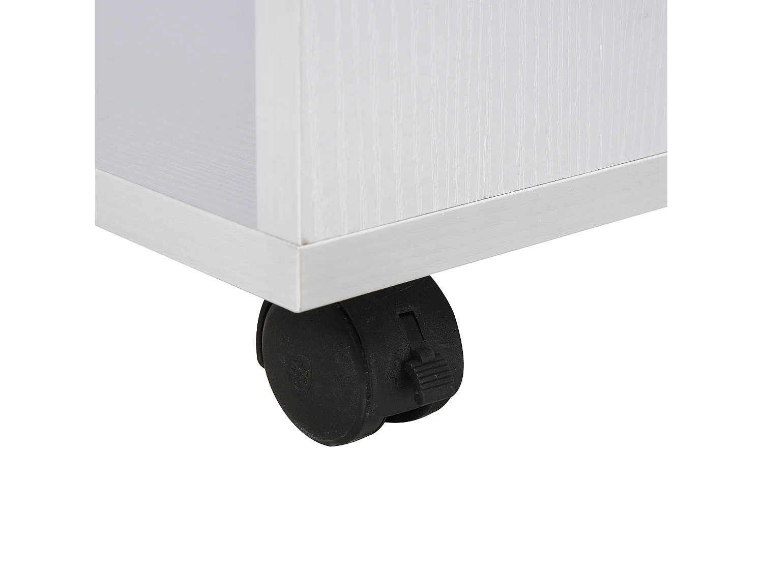 HOMCOM Support d'imprimante organiseur bureau caisson 3 tiroirs + 2 niches + grand plateau panneaux particules blanc