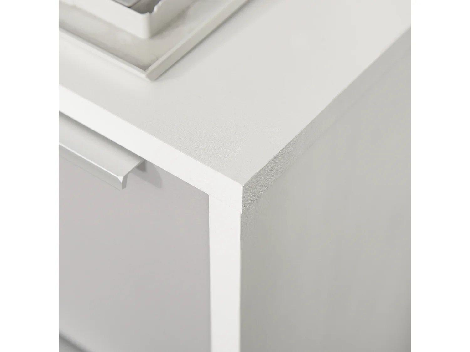 Caisson de bureau rangement bureau sur roulettes 3 tiroirs verrouillables 2 clés fournies panneaux gris blanc