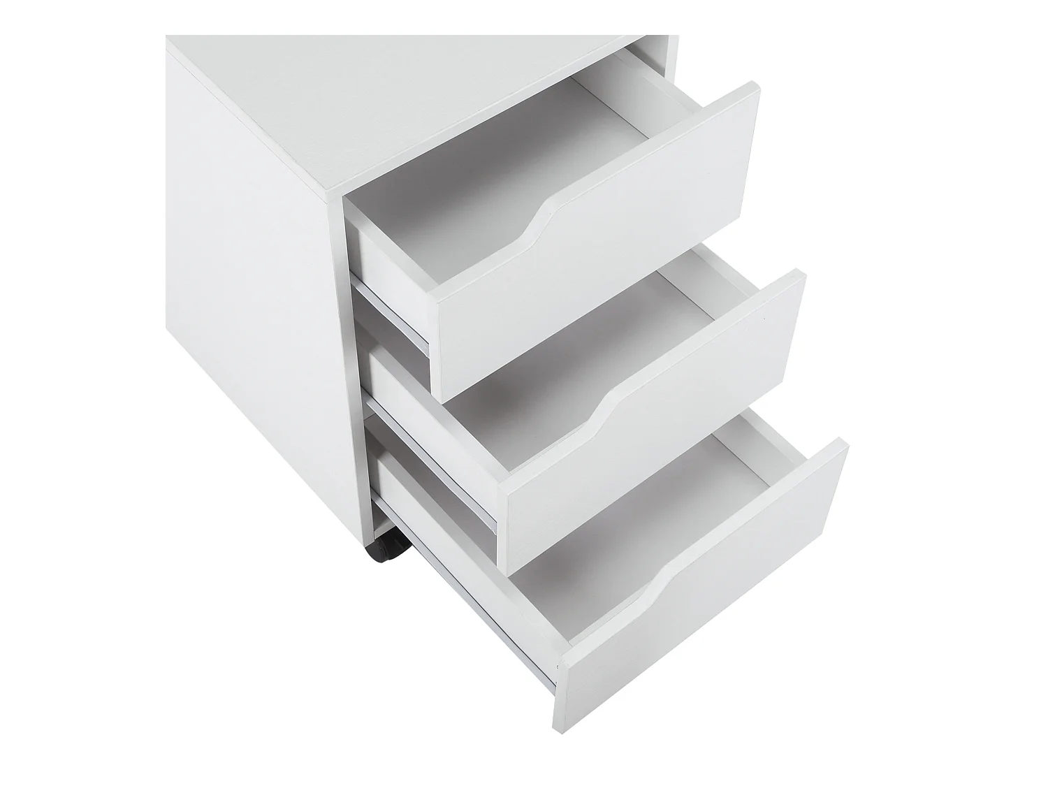 Caisson de bureau rangement sur roulettes 3 tiroirs verrouillables 40 x 50 x 57,5 cm MDF blanc