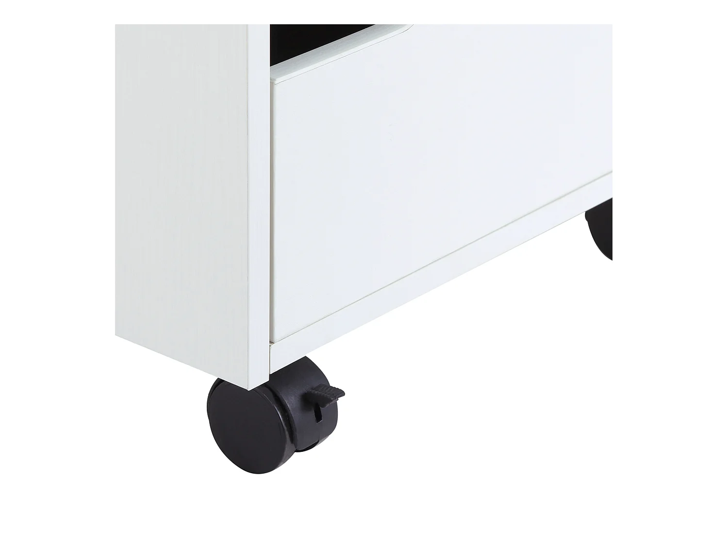 Caisson de bureau rangement sur roulettes 3 tiroirs verrouillables 40 x 50 x 57,5 cm MDF blanc