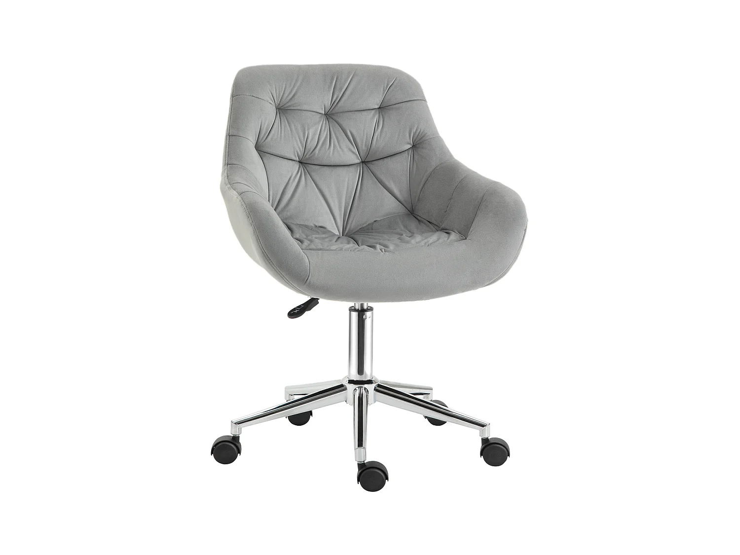 Vinsetto Chaise de bureau design Chesterfield effet capitonné hauteur réglable pivotant 360° piètement chromé velours gris