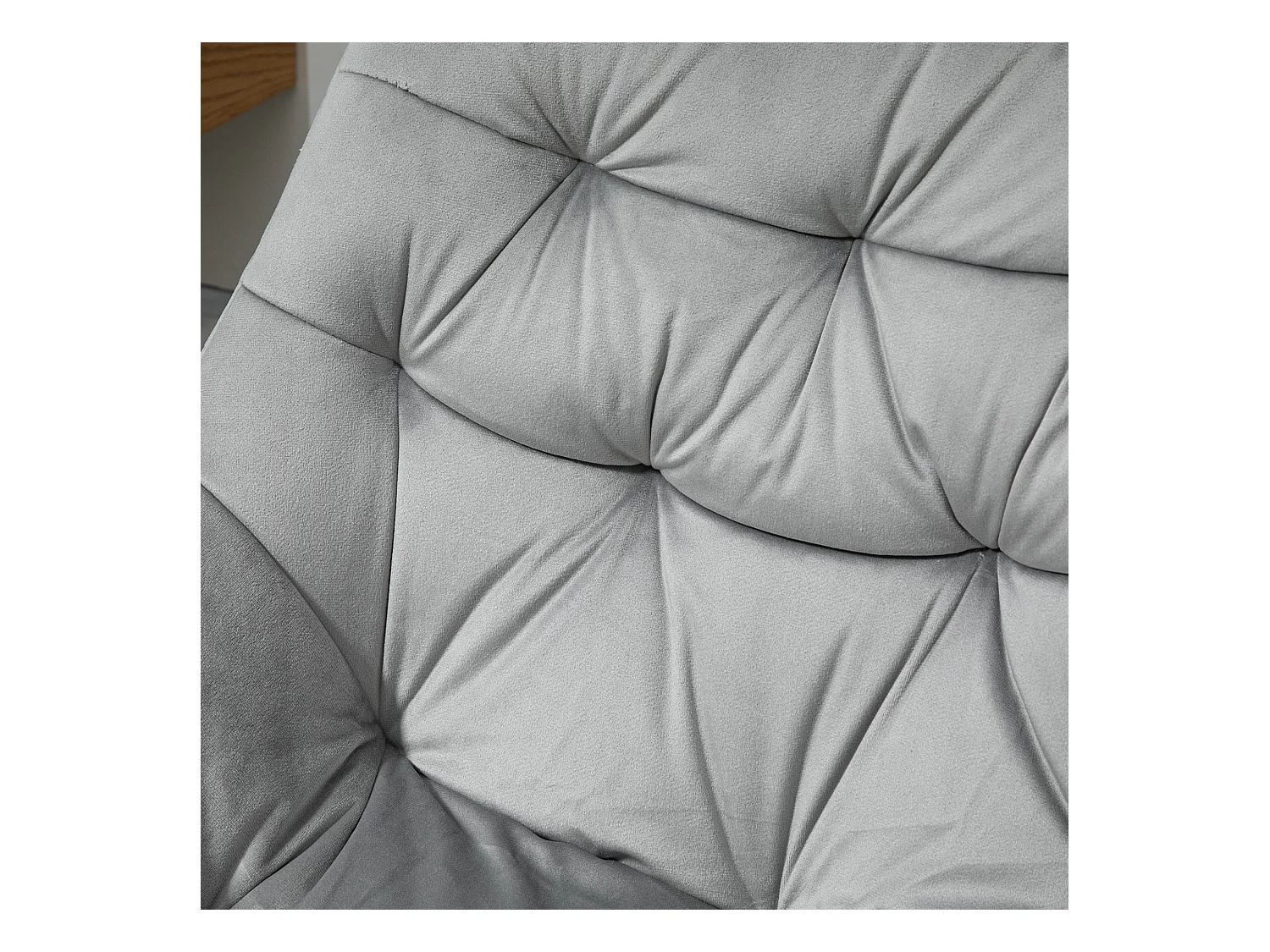 Vinsetto Chaise de bureau design Chesterfield effet capitonné hauteur réglable pivotant 360° piètement chromé velours gris