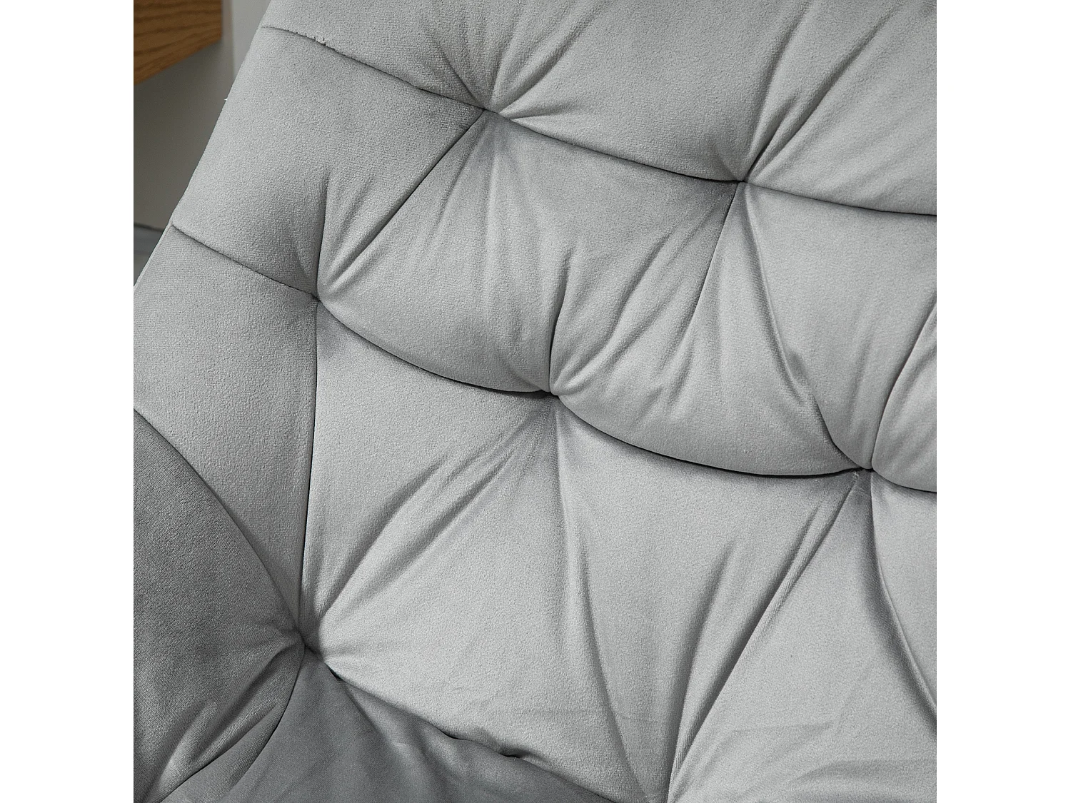 Vinsetto Chaise de bureau design Chesterfield effet capitonné hauteur réglable pivotant 360° piètement chromé velours gris