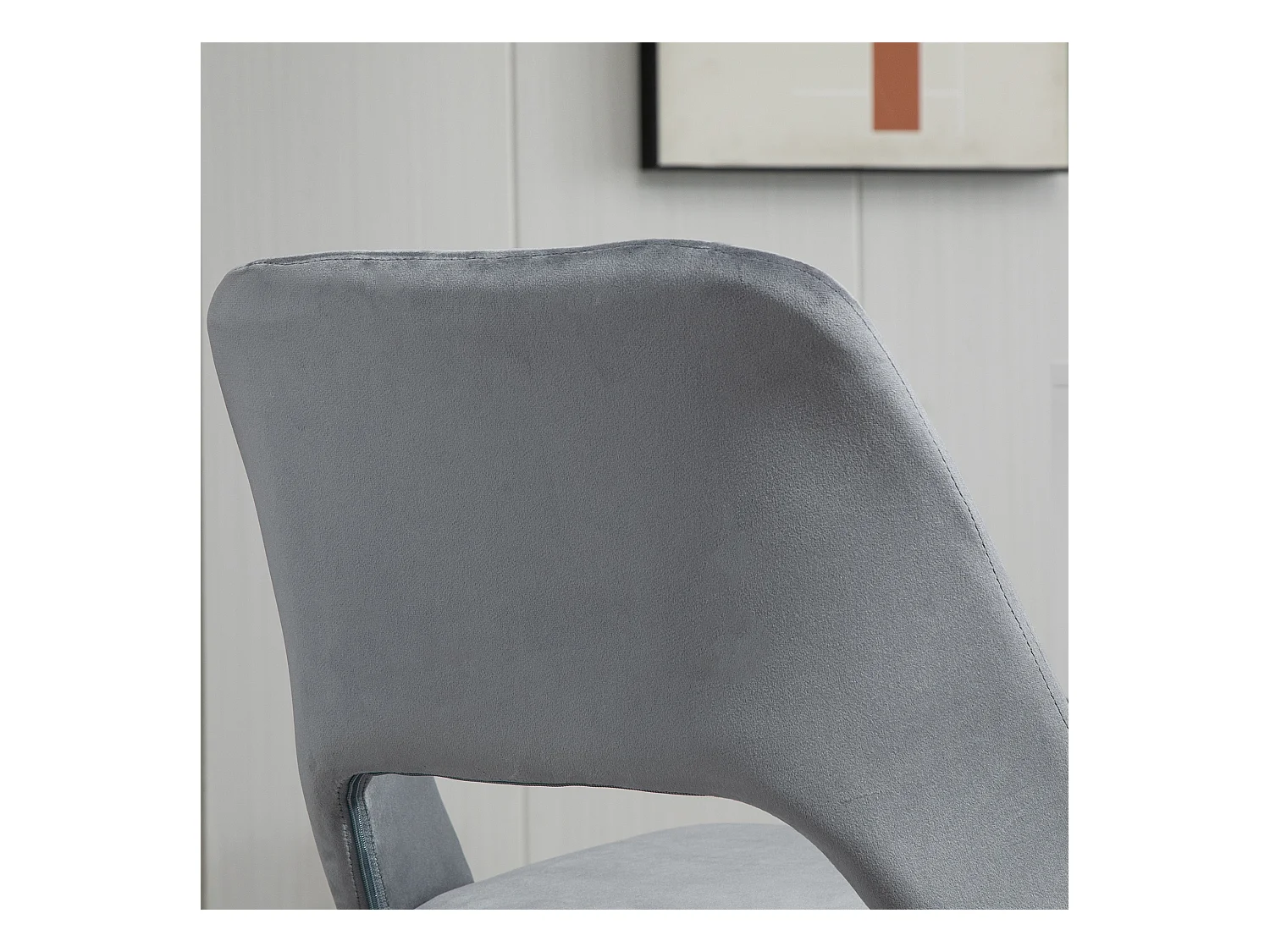 Chaise de bureau design contemporain dossier ergonomique ajouré strié hauteur réglable pivotante 360° piètement chromé velours gris