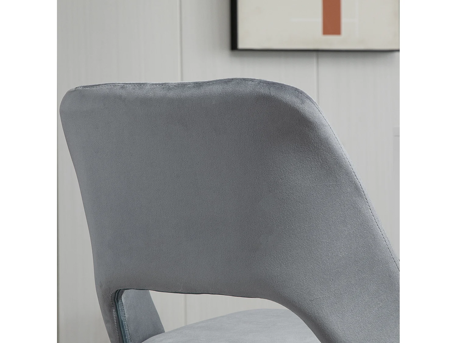 Chaise de bureau design contemporain dossier ergonomique ajouré strié hauteur réglable pivotante 360° piètement chromé velours gris