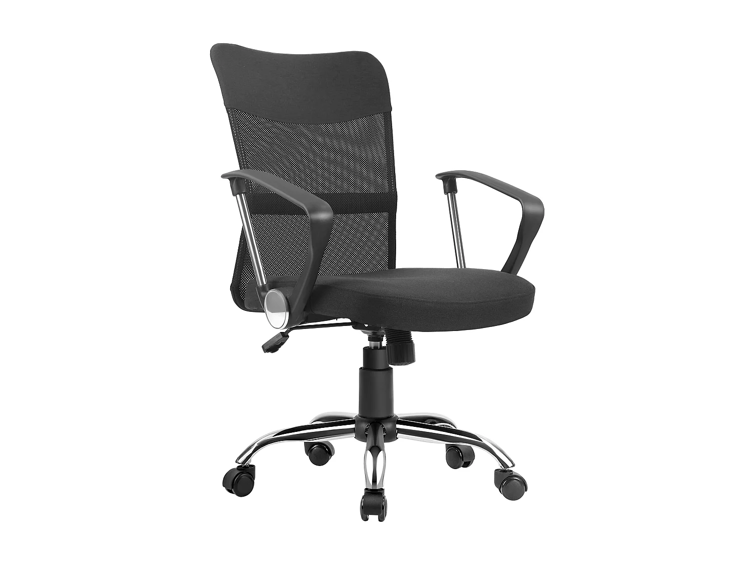 Fauteuil de bureau chaise de bureau réglable pivotant 360° fonction à bascule lin maille résille respirante noir