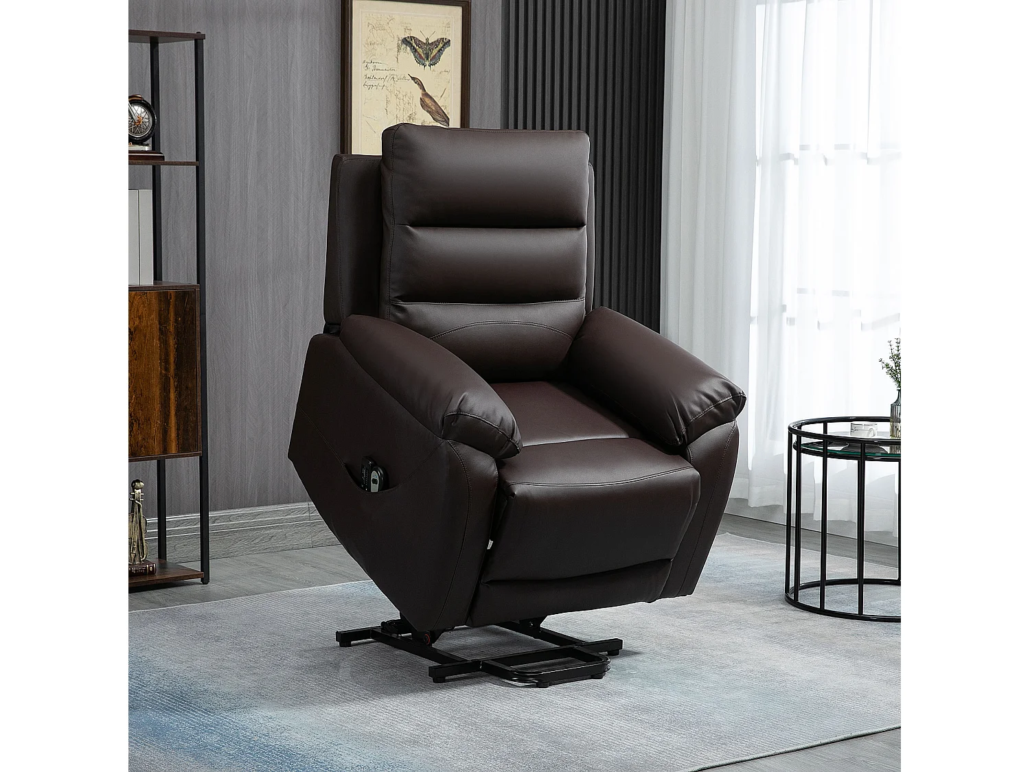 Fauteuil de massage fauteuil releveur électrique inclinaison réglable repose-pied ajustable PU chocolat