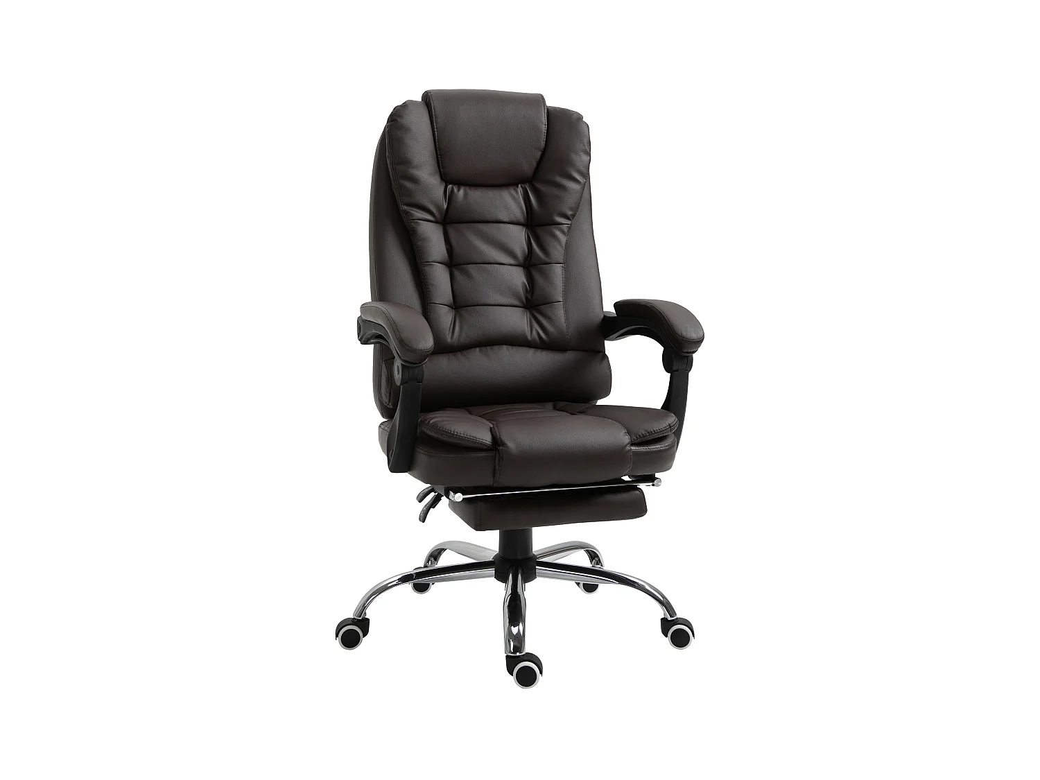 Fauteuil de bureau fauteuil manager grand confort dossier inclinable roulettes P.U 65 x 69 x 127 cm chocolat