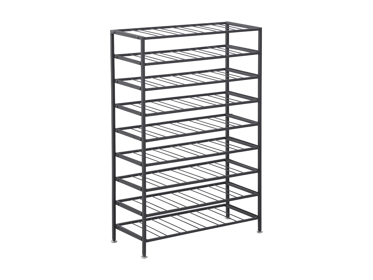 Étagère à vin rack pour bouteilles range-bouteilles capacité 54 bouteilles dim. 63L x 25l x 91H cm métal noir