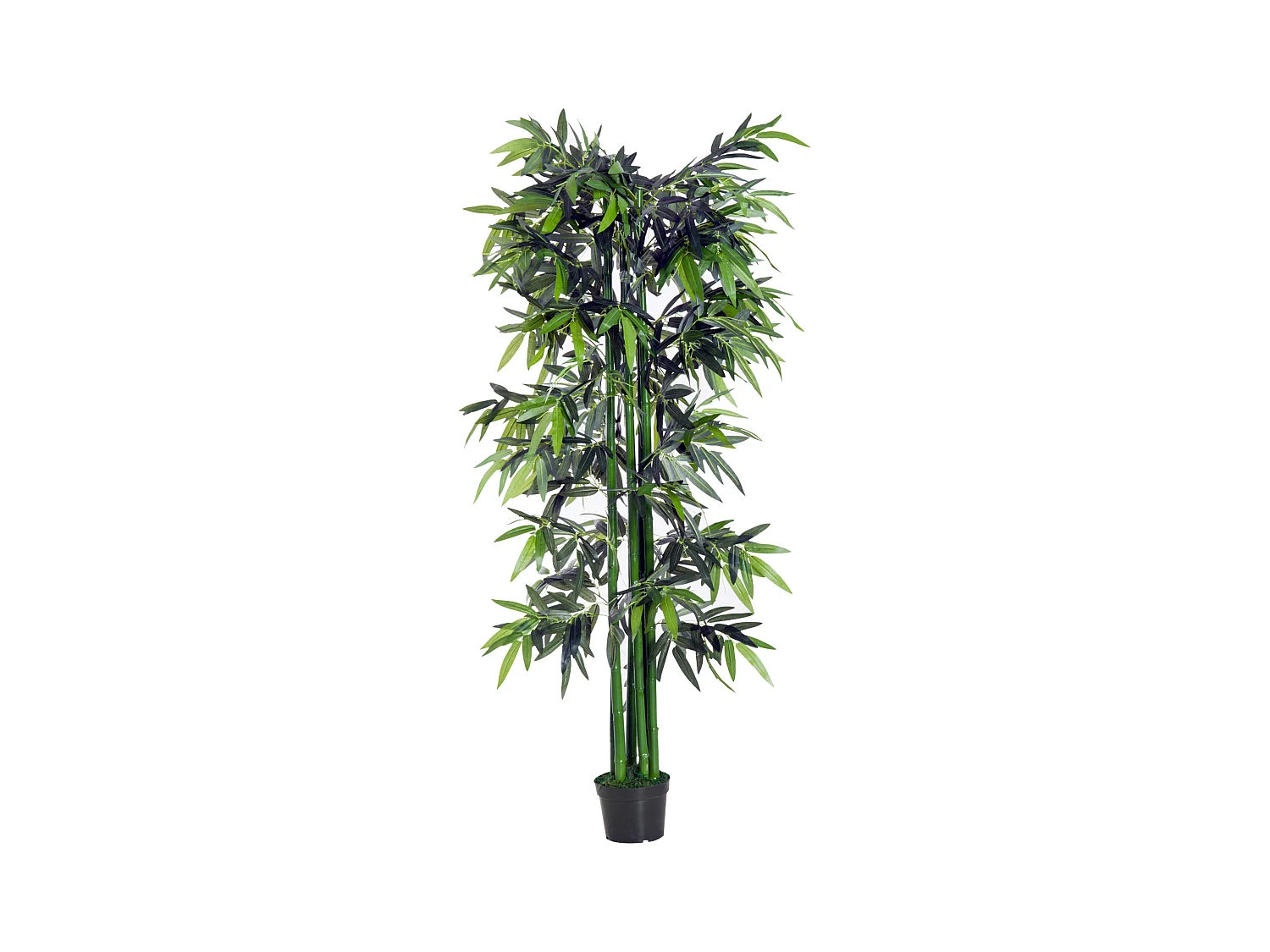 Bambou artificiel XXL 1,80H m 1105 feuilles denses réalistes pot inclus noir vert
