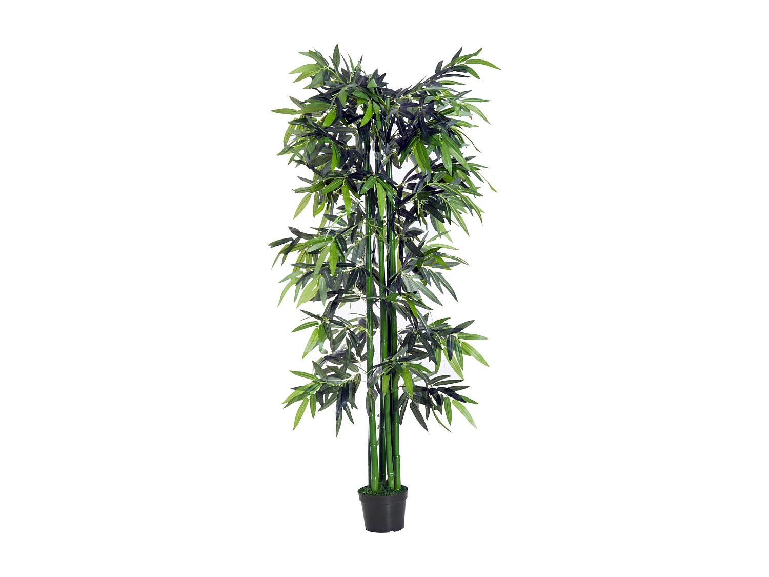 Bambou artificiel XXL 1,80H m 1105 feuilles denses réalistes pot inclus noir vert