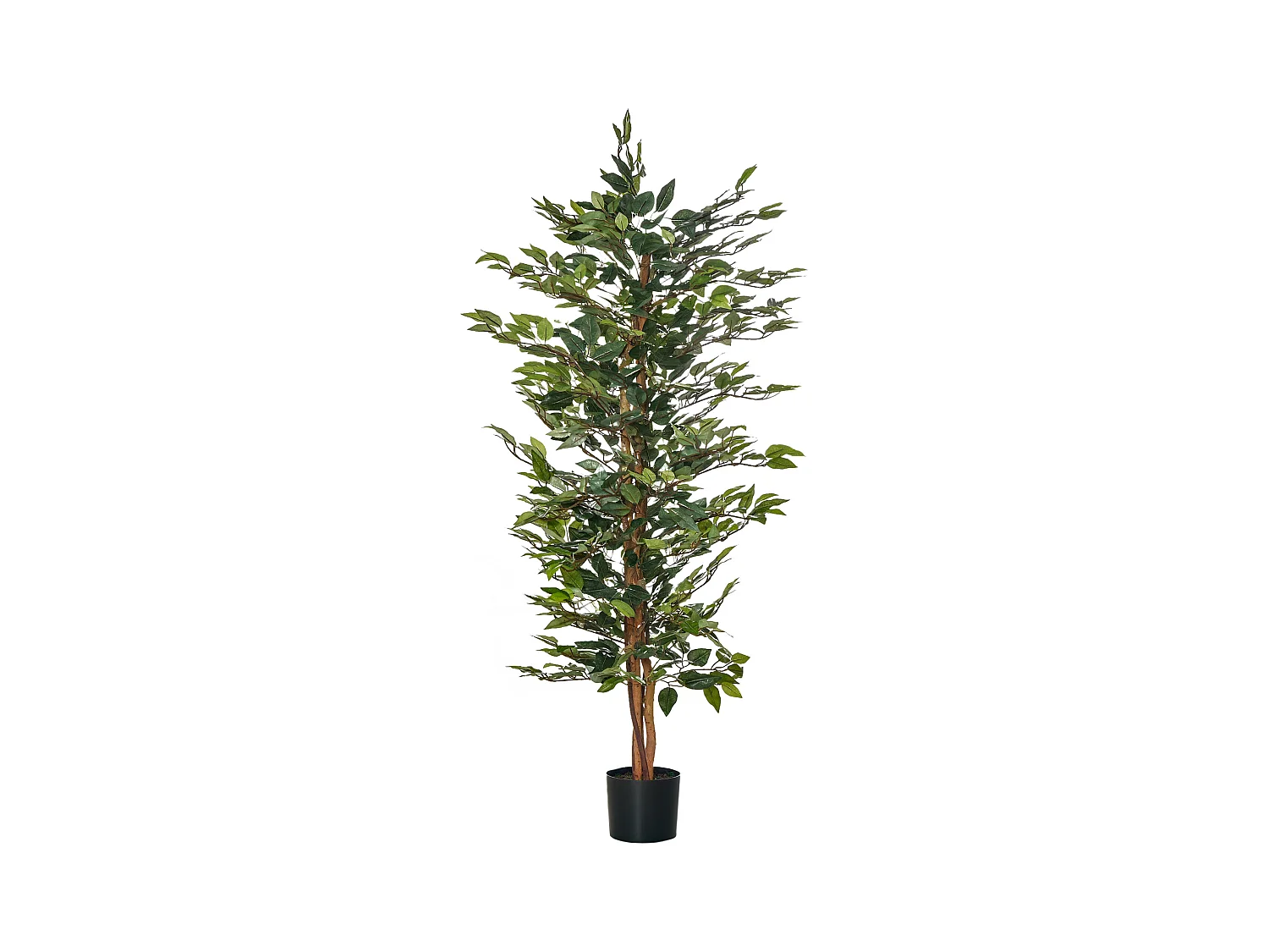 Arbre artificiel plante artificiel ficus hauteur 1,5 m tronc branches liane lichen feuilles grand réalisme pot inclus
