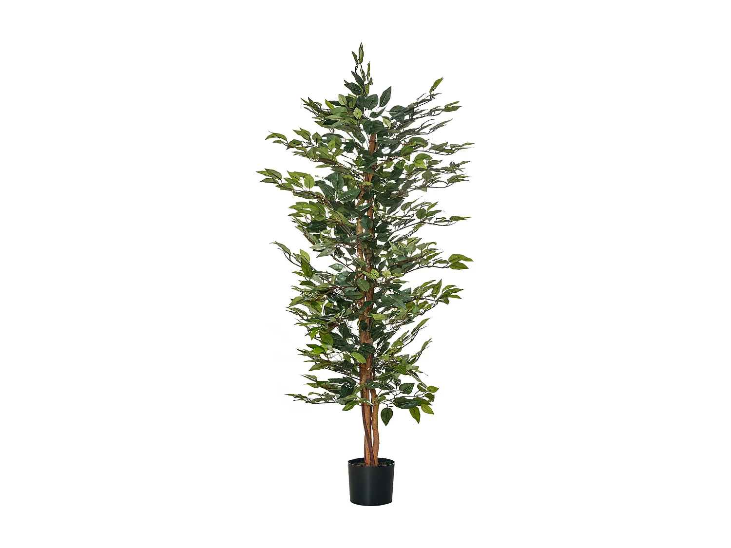 Arbre artificiel plante artificiel ficus hauteur 1,5 m tronc branches liane lichen feuilles grand réalisme pot inclus