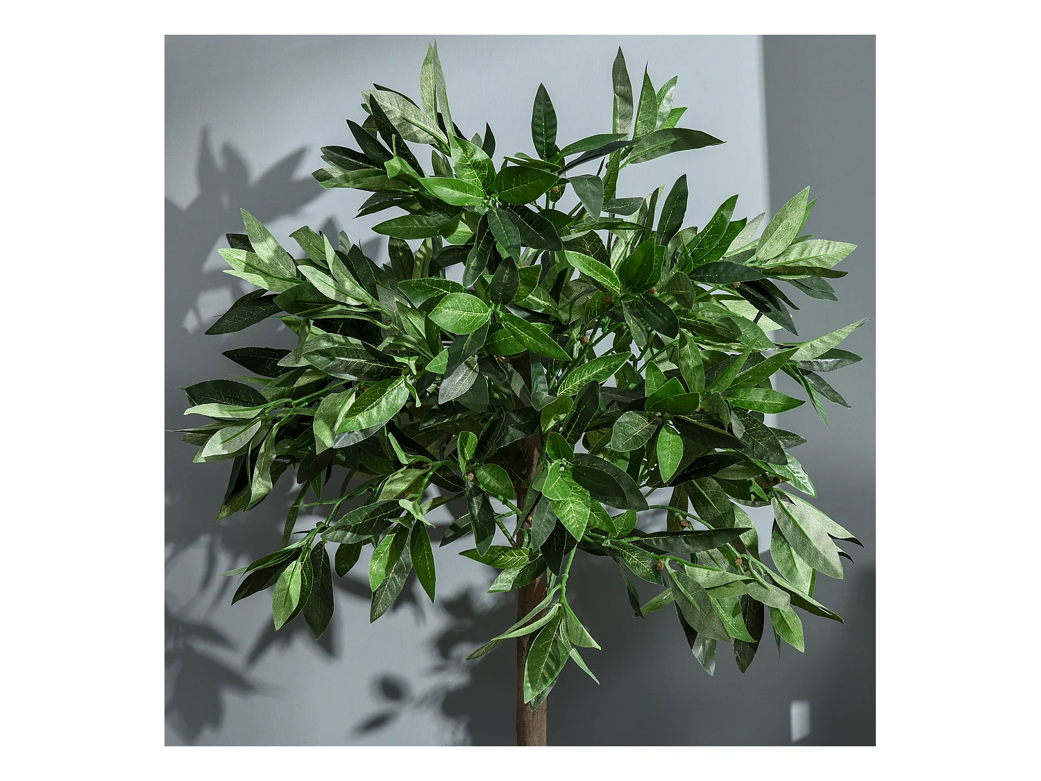 Lauriers artificiels 0,90H m - lot de 2 lauriers boules artificiels - 564 feuilles réalistes par pied - pot inclus noir vert