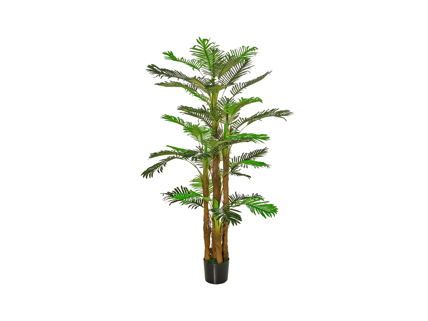 Palmier artificiel H.1,85 m arbre artificiel tronc branches lichen feuilles grand réalisme pot inclus