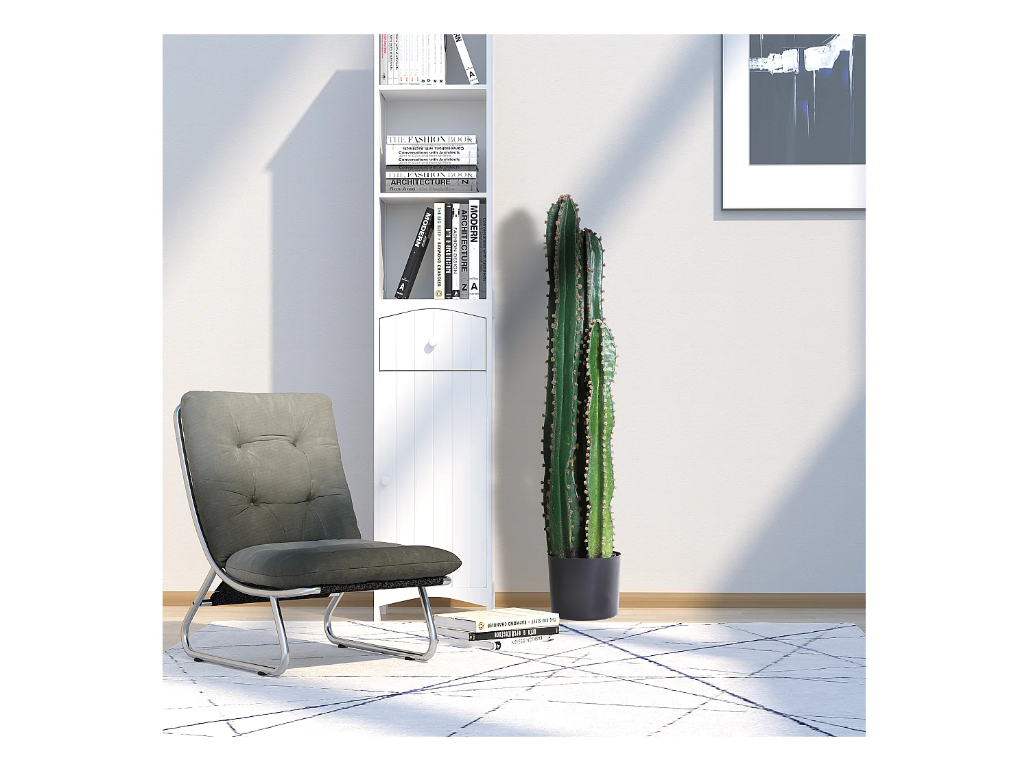 Cactus artificiel grand réalisme plante artificielle grande taille dim. Ø 17 x 100H cm vert