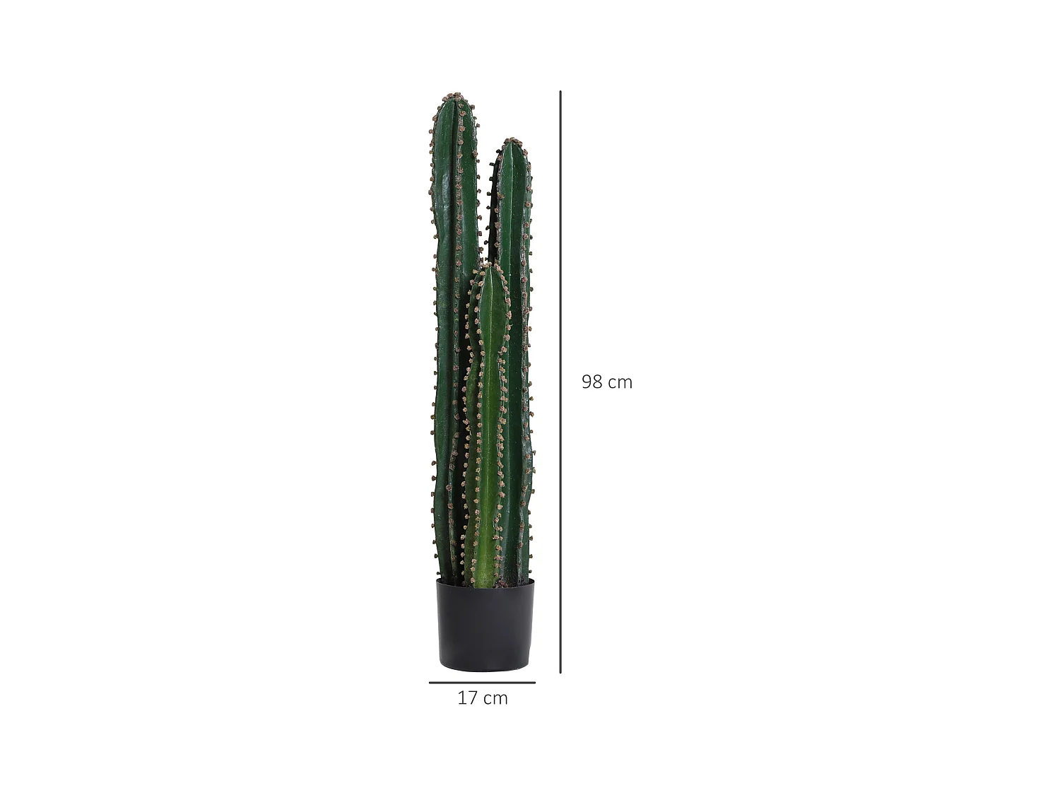 Cactus artificiel grand réalisme plante artificielle grande taille dim. Ø 17 x 100H cm vert